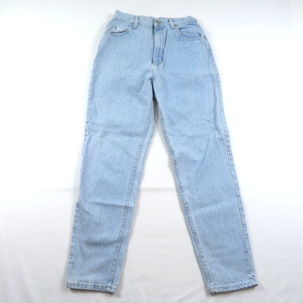 Lee Light Blue Womens Jeans Zip Fly Wash Made in USA Sz 12 M Meas 28x30 1990s